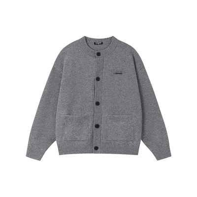 FORNINES慵懒风开衫男款2025秋冬新款情侣针织衫宽松刺绣毛衣外套