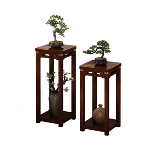 室内实木花架子客厅落地式中古风蝴蝶兰放置架不占地方花盆置物架