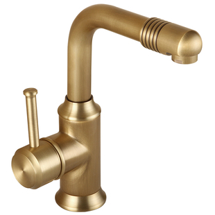 中古风黄铜卫生间洗漱台洗脸面盆水龙头法式复古冷热单孔艺术台盆