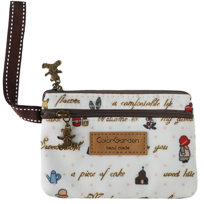 可爱防水面料女学生短款钱包