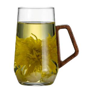 格娜斯中式高档茶杯玻璃杯家用泡绿茶带把水杯办公室杯子