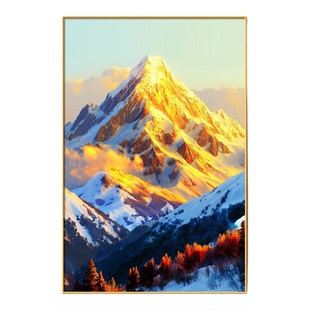 日照金山挂画客厅装饰画现代简约沙发背景画高级感背有靠山玄关画