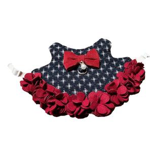 兔子珍珠花瓣裙衣服牵引绳兔兔荷兰猪猫咪保暖胸背带垂耳兔侏儒兔