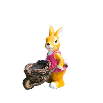 摆件草坪树脂工艺卡通兔子推车