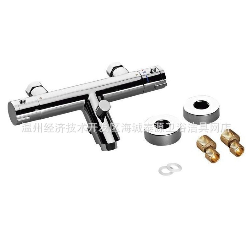 新款直销铜三联式冷热恒温淋浴花洒水龙头恒温太阳能浴缸花洒工厂