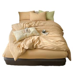 加拿大床上用品king size纯色纯棉四件套queen新西兰single简约风