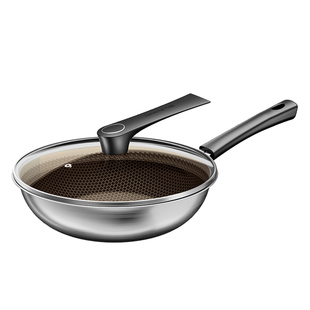 九阳不粘锅炒锅家用304不锈钢炒菜锅蜂窝锅电磁炉燃气灶专用锅具