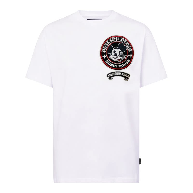 PHILIPP PLEIN 2026年新款夏季男士圆领短袖趣味卡通徽章印花T恤