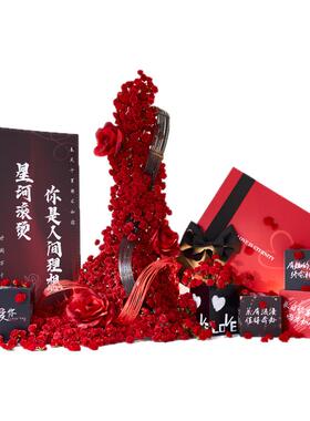 玫瑰花仿真花造景红色瀑布花墙网红打卡拍照道具假花装饰场景布置