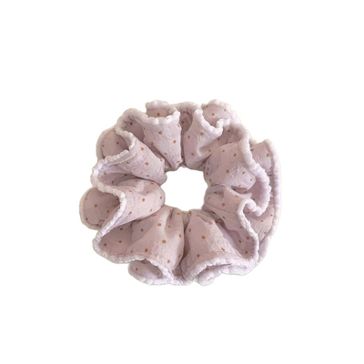 韩系甜美蓝色波点双层慵懒头花扎头发头绳低马尾丸子头大肠发圈女