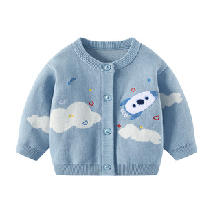 婴儿毛衣秋冬男宝宝针织衫开衫外套男童初冬上衣加绒保暖儿童衣服