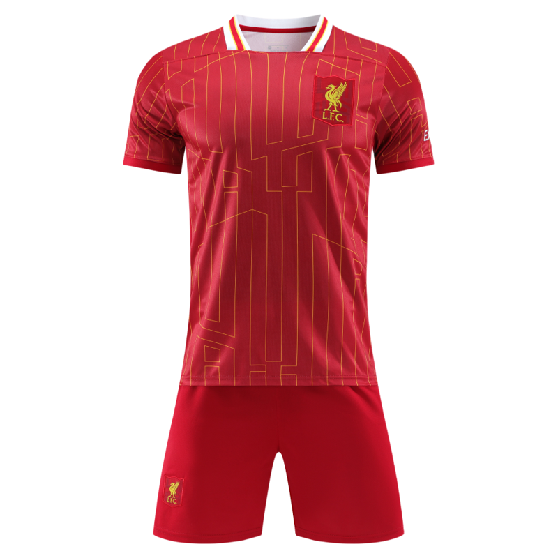 利物浦球衣英超比赛训练队服短袖萨拉赫儿童球衣定制足球服套装男
