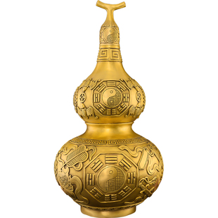 铜葫芦摆件大号黄铜八卦葫芦镇开口开盖空心客厅宅办公室玄关装饰
