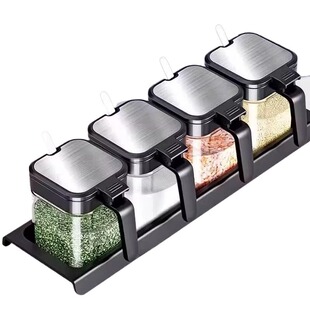 调料盒盐罐套装家用组合装厨房收纳盒调料瓶调味料调味罐密封玻璃