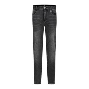 RARE威雅 秋冬男装黑灰牛仔后袋狮子剪影斜纹男士牛仔裤