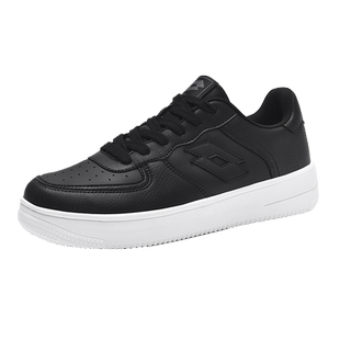 乐途板鞋男春季小白鞋男鞋软底鞋厚底防水学生轻便黑色休闲鞋子女