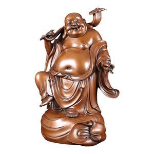 铜聚德纯铜弥勒佛紫铜如意布袋笑佛像办公室客厅书房家居装饰摆件