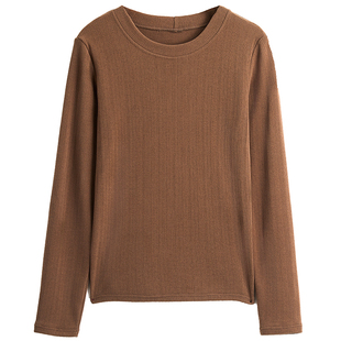 双面德绒打底衫女可外穿内搭秋冬保暖上衣大码胖mm遮肚子修身T恤