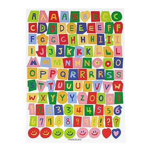 韩国paperian时尚彩色字母数字无痕贴纸手账本相片咕卡DIY装饰贴