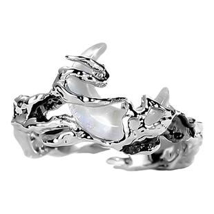 wind 独特肌理设计日月星辰情侣开口戒女对戒2024新款爆款高级感