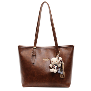 高级感有拉链夹层大容量托特包女简约上班通勤包大包公文包上课包