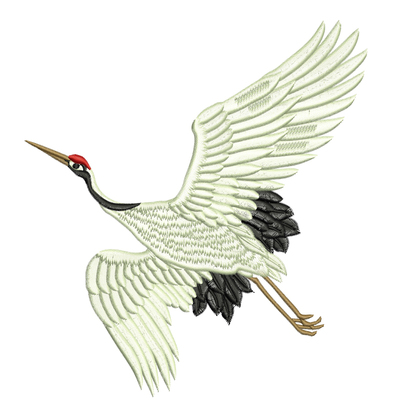 原创设计仙鹤汉服元素emb工艺