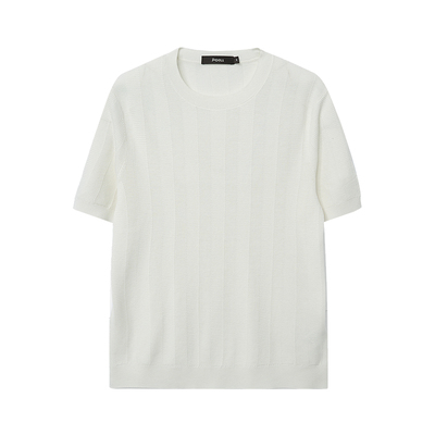 乔顿桑蚕丝圆领针织短袖男士休闲