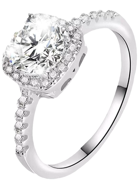 右手等待女S925银莫桑石钻戒