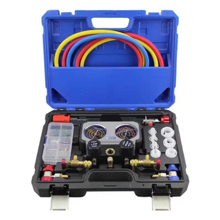 坤泰R134a冷媒汽车加氟表雪种压力表冷媒双表阀空调真空泵工具