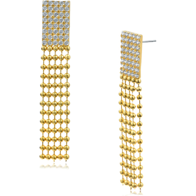 【新年礼物】CZ by Kenneth Jay Lane 女士金色黄铜镀14K金耳环