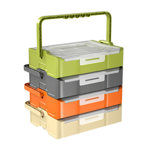 多功能收纳盒工具箱分类可堆叠手提五金零件加厚耐用组合式美术箱