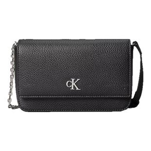 CK女包斜挎包Calvin Klein单肩包链条鹅卵石纹翻盖通勤包4K1033G