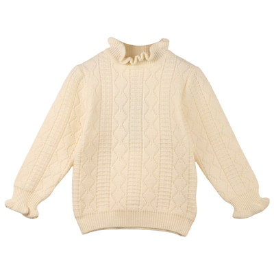 YUAN/厵女童毛衣内搭保暖花边领