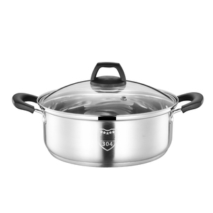 304不锈钢汤锅 加厚家用煮汤锅不粘锅蒸锅燃气电磁炉锅专用火锅锅