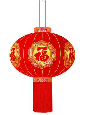 佰聚鑫新年大红灯笼福字大门一对