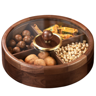 实木干果盒高端精致高颜值高级感客厅茶几轻奢收纳水果盘坚果托盘