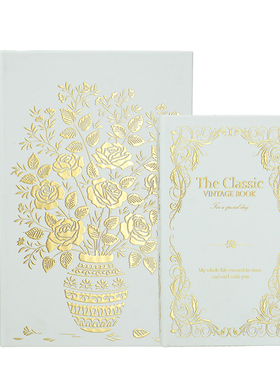 欧式复古木质白色收纳书盒摆件