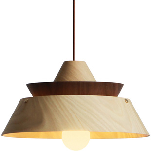 复古餐厅吊灯飞碟餐桌侘寂风南洋灯卧室原木北欧日式木质中古灯具