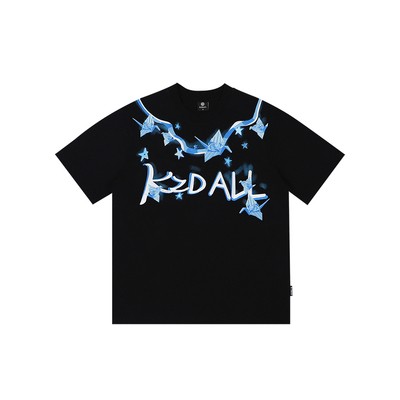 KZDALL“玫瑰千纸鹤”刺绣短袖