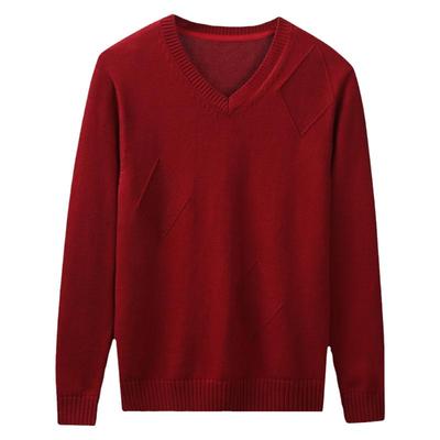 冬季男士休闲纯棉v领长袖毛衣