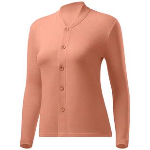 梦特娇羊绒蚕丝开衫保暖上衣女加绒内衣中老年人妈妈德绒秋衣冬季