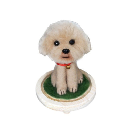 御姐羊毛毡猫狗玩偶定制仿真宠物离世纪念车载摆件纯手工diy泰迪