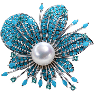 南珠宫淡水珍珠胸花胸针优雅百搭生日礼物送妈妈H097D