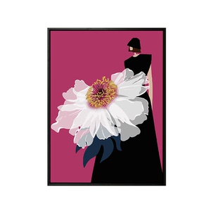 高级感小众数字油画diy填充填色手工绘花卉女孩丙烯油彩画装饰画