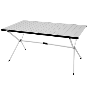 KingCamp超大号铝合金蛋卷桌户外超轻折叠桌露营野餐烧烤桌椅套装