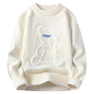 秋冬季男士毛衣保暖加绒加厚款打底针织衫青少年学生潮流羊毛衫