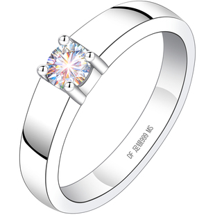 莫桑钻银戒指999纯银男士男款男高级感情侣对戒钻戒闭口结婚婚戒