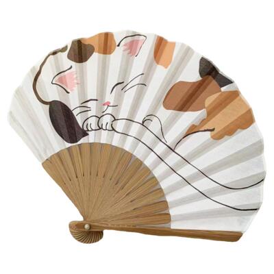 出口日本茶花扇子贝壳扇折扇卡通