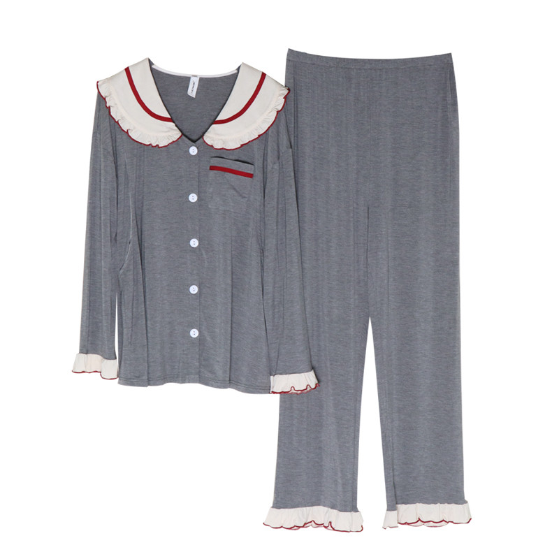 莫代尔哺乳产后喂奶家居服薄款