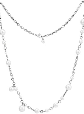 街头风百搭ins拼接珍珠项链